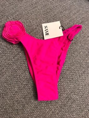 SAME Hot Pink Floral Accent Bikini Bottom